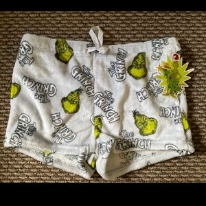 Fuzzy Grinch PJ Shorts Size L